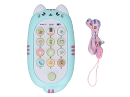 Ats juguete Teléfono Bebé para Morder Con Música, Canciones Y Luces, Regalo para Niños de 1 Año, Azul