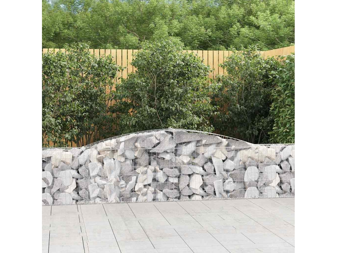 Vidaxl Cestos Gabião Arqueados 4 Pcs 400x30x60/80 Cm Ferro Galvanizado