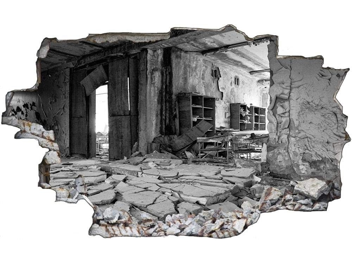 Adesivos de parede War Of Ruin Vazio Adesivo Mural Para Salão De Beleza Quarto Cozinha Escritório Adulto Criança 70x110cm