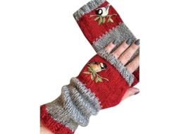2026 guantes Sin Dedos de Punto Calientes Con Bordado de Aves para Mujer