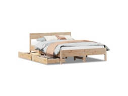 Cama Sem Colchão 120x190 Cm Madeira de Pinho Maciça MAISON EXCLUSIVE