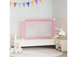 Vidaxl Barra De Segurança P/ Cama Infantil Tecido 120x25 Cm Rosa