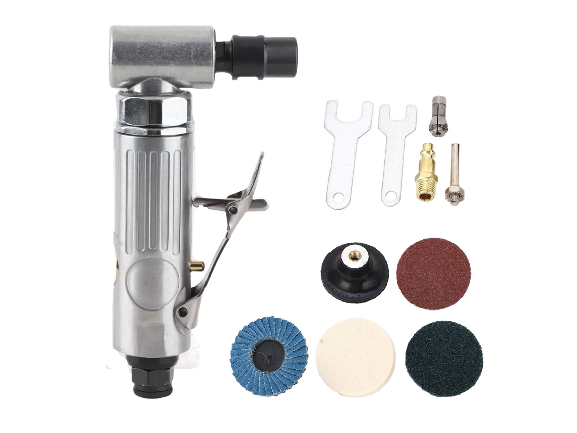Conjunto De Esmerilado Neumático Esmeril Angular Derecho 0.3hp Motor Mandriles 1/4 1/8 Velocidad Ajustable