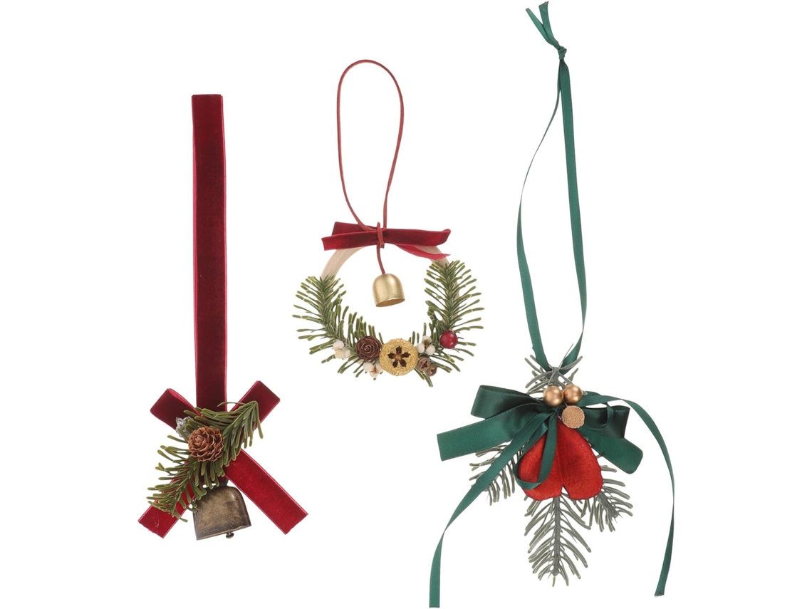 Conjunto De 3 Vermelhos Madeira Casa, Decorativa