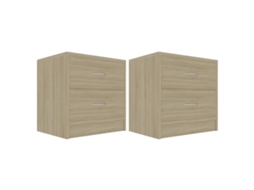 Bedside Cabinet, Bedside Cabinets Vidaxl Marrom Madeira Processada (n/a)