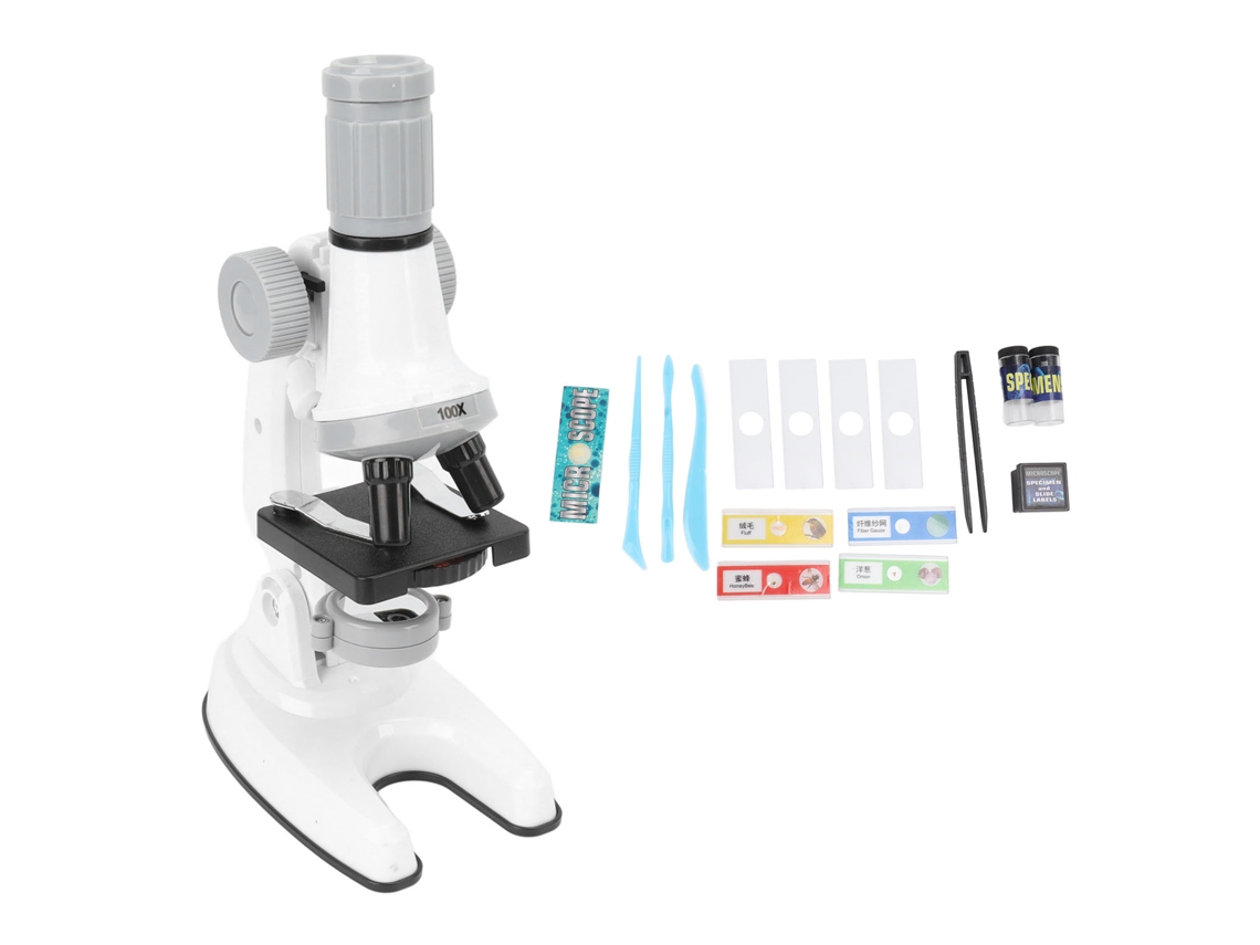 Mali microscópio para Crianças 100x 1200x Kit Científico com Luz Led Ajustável Presente Premium