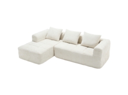 Conjunto de 2 Pufes com armazenamento, em Tecido Chenille e PU, assento acolchoado, marrom BAGOLY SHOP