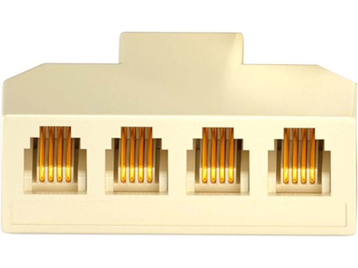 Adaptador Divisor Telefônico De 4 Vias Com Conector Rj11, Compatível Com 6p4c E 6p2c Para Telefones E