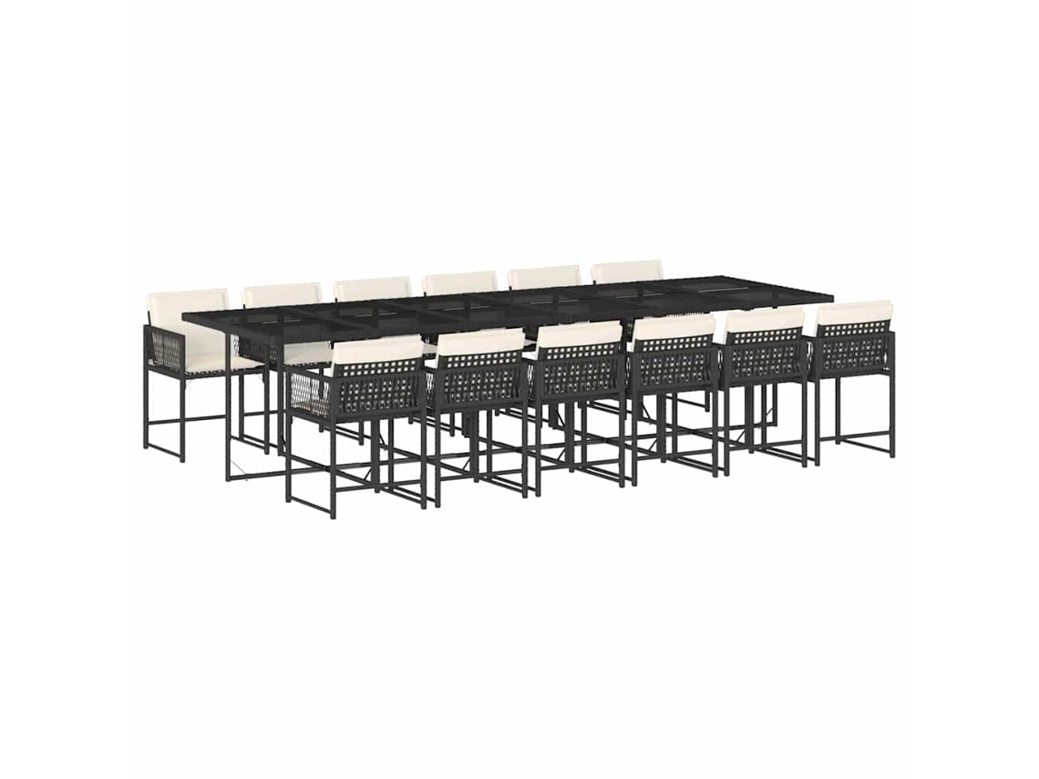 Garden Dining Set, Garden Dining Sets Vidaxl Preto Rattan / Vime (n/a)