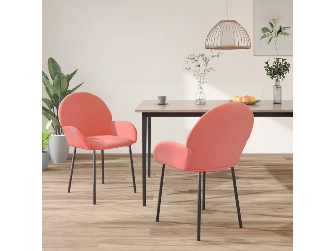 Vidaxl Cadeiras De Jantar 2 Pcs Veludo Rosa