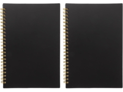 Caderno Preto Em Pp Com Grades Verticais E Horizontais, 60 Folhas, Ideal Para Contabilidade, Livros