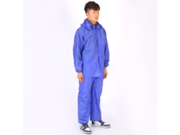 Traje De Chuva Separado Casaco E Calças Espessados Impermeável Não Descartável Fecho De Botões Punhos Amassados Roupa De Chuva 2j Azul Tamanho Único
