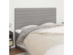 Vidaxl Cabeceira Cinza Claro 180x5x118/128 Cm Tecido