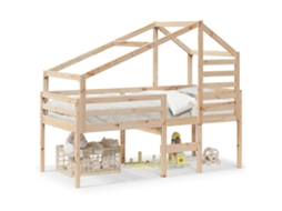 Cama Alta com Telhado 80x200 Cm Pinho Maciço MAISON EXCLUSIVE