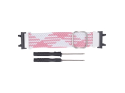 Pulseira de Relógio Náilon Tecida para Amazfit Active Edge A2212 Ajustável Lavável Rosa Branco