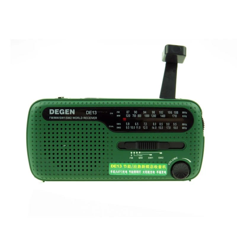 Rádio de corda AQUAFORGE solar com receptor multibanda, lanterna led
