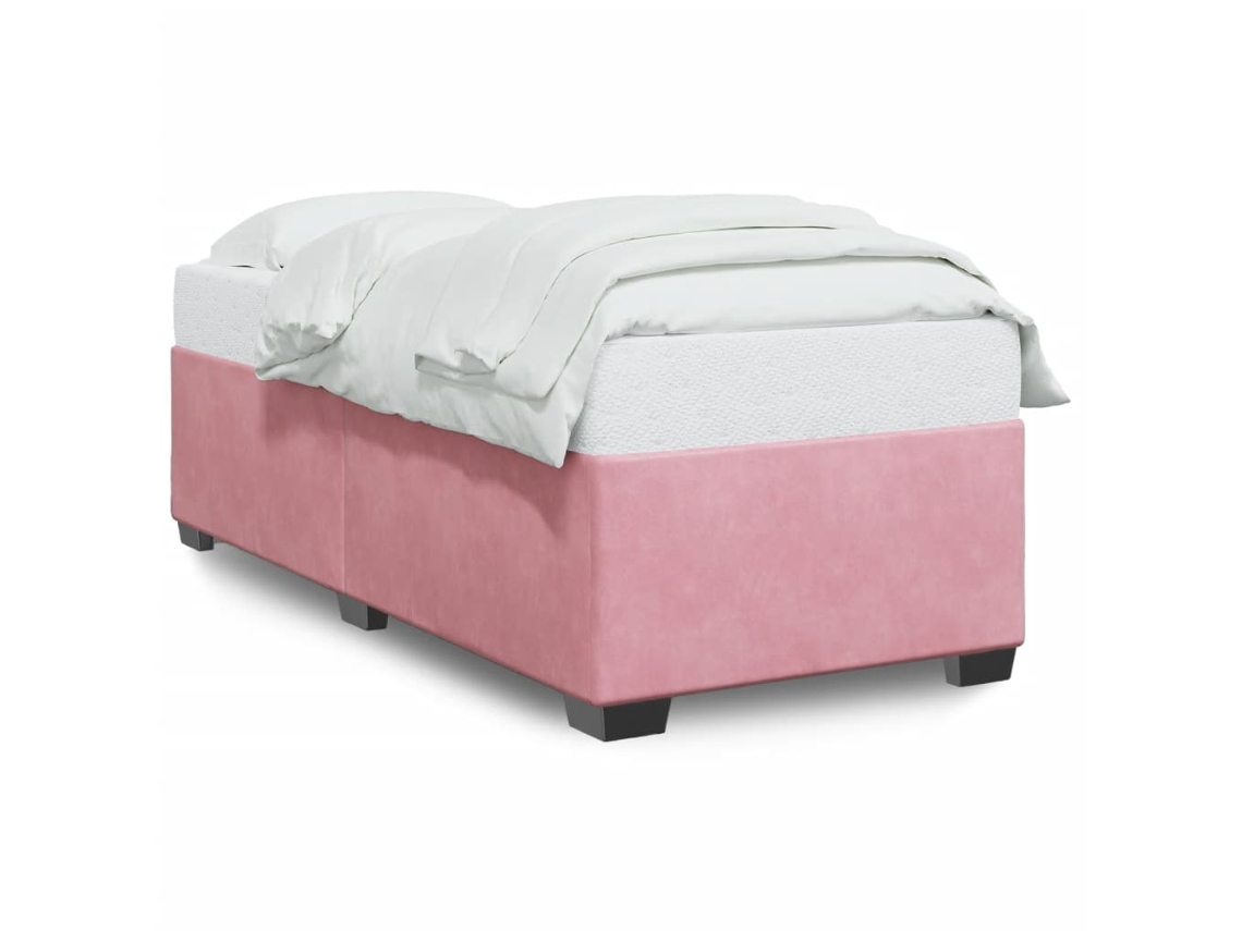 Estrutura de Cama 90x190 Cm Veludo Rosa MAISON EXCLUSIVE