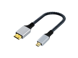 Cabo Micro Hdmi para Mini Hdmi 30cm, 18gbps 4k60hz, Trançado, Compatível Gopro/raspberry Pi/dslr HEXINYIGJLY