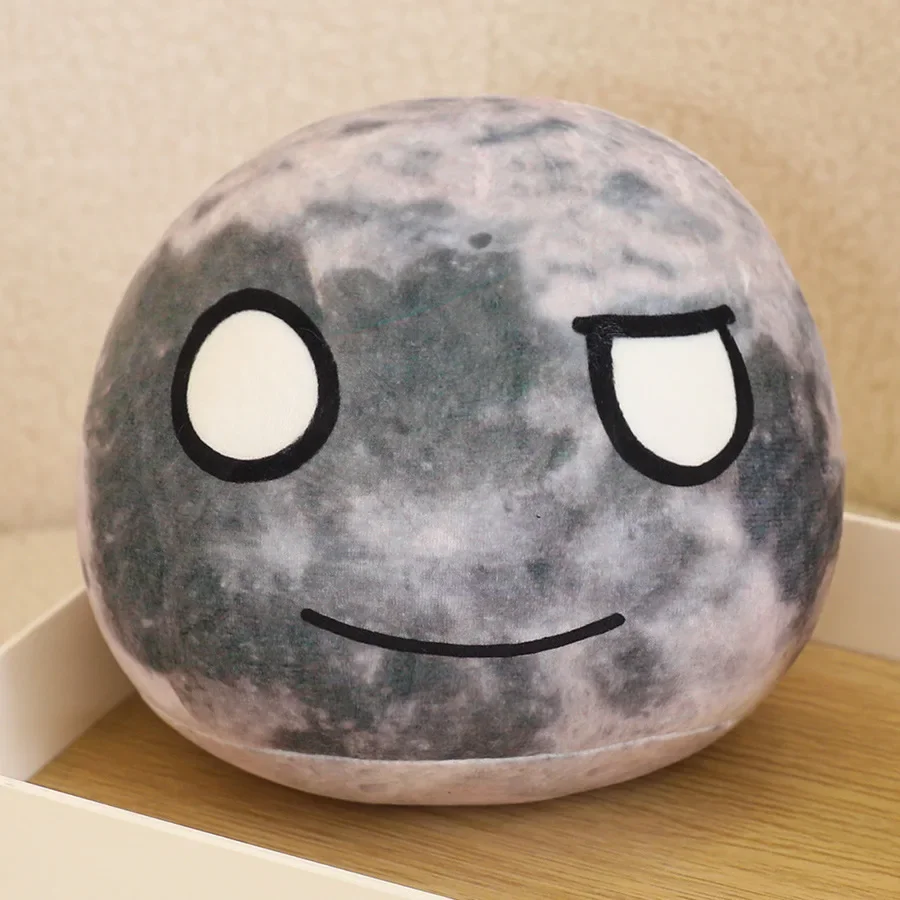 Almofada de Pelúcia em Formato de Planeta Lua , Enfeite Educativo Infantil. MDUG (18 Cm)