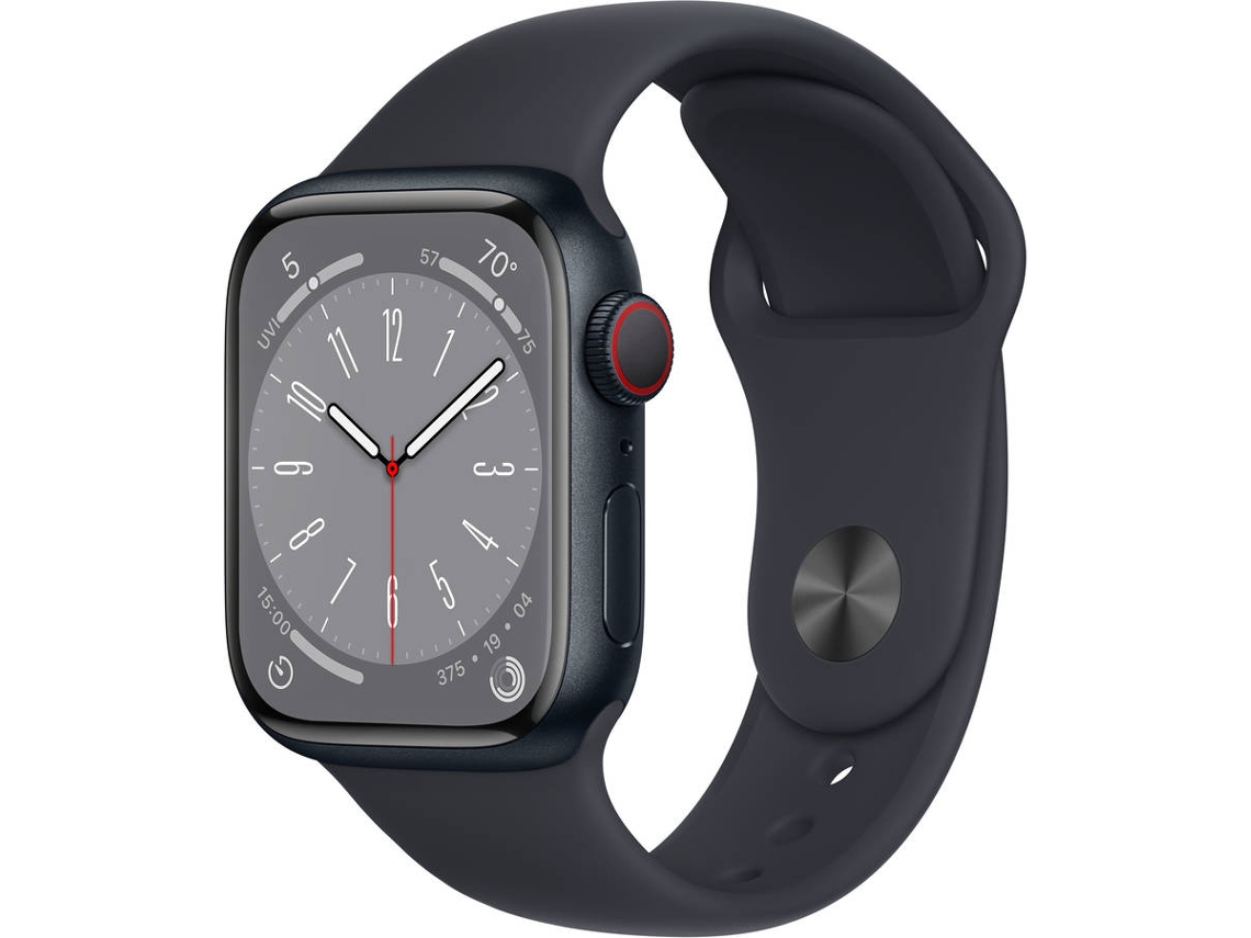 APPLE Watch Series 8 GPS+Cellular 41 mm Meia-noite com Bracelete Desportiva Meia-noite