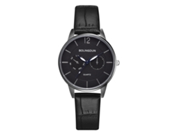 Reloj De Cuero Pu Casual Fashion Para Mujer Dial Redondo Reloj De Pulsera De Cuarzo Negro