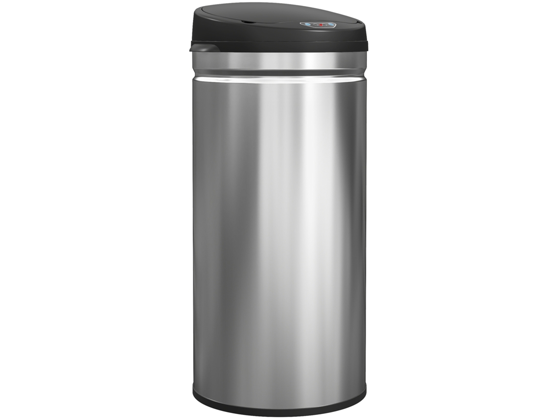 Lixeira de Cozinha Automática 42l Aço Inoxidável,tampa com Fechamento Suave,30,5x30,5x68cm,prata BTFORUS