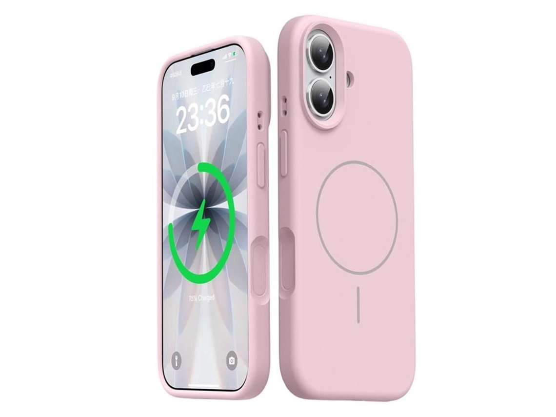 Capa Para Iphone 17 Magsafe Em Silicone Líquido - Rosa
