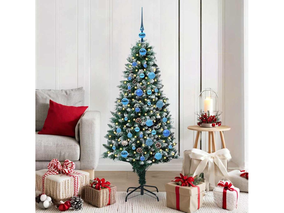 Vidaxl Árvore De Natal Artificial Verde 150 Cm Pvc, Aço E Plástico