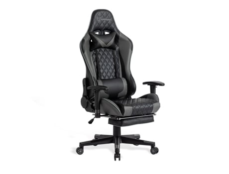 Cadeira de Jogos FOXSPORT Cadeira Gaming Ergonómica com Pedais Cinza