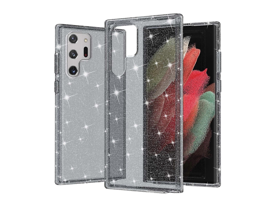 Capa Protetora À Prova De Choque Estilo Terminator Com Glitter Em Pó Para Samsung Galaxy S22 Ultra 5g