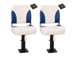 Vidaxl Assentos De Barco 2 Pcs C/ Pedestais Ajustáveis E Rotação 360°