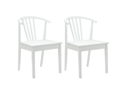 Conjunto 2 Cadeira Vintage Vidaxl Branco Madeira De Seringueira Maciça (51 X 61 X 80,5 Cm)