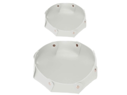 Organizador Bandeja Circular Entrada Minimalista RNEMITERY Pele Branco (27x27x4cm)