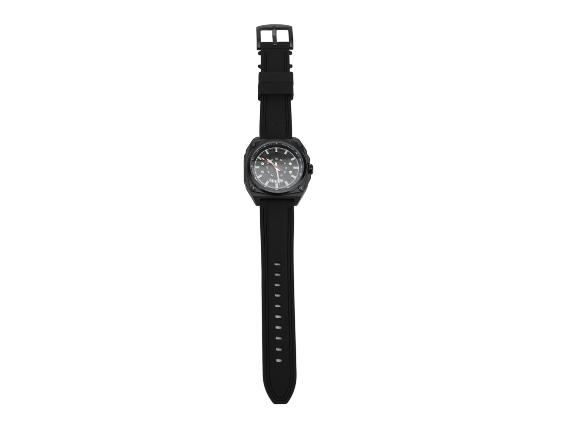 Relógio Masculino Multifuncional de Quartzo Resistente À Água Pulseira de Silicone Casual com Cronógrafo e Data Preto