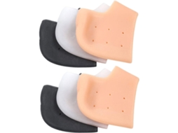 Conjunto De 3 Pares Protetores Calcanhar Silicone Para Calcanhares Rachados E Ressecados, Com Alta Elasticidade, Suporte