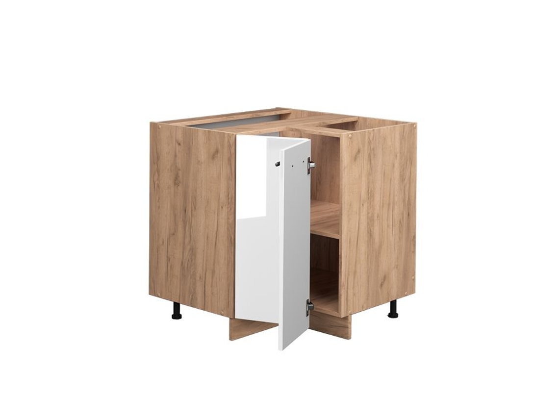 Móvel de cozinha de canto baixo Fame-Line, 80,5 cm sem bancada, branco alto brilho, Vicco