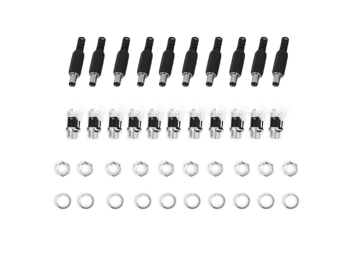 10 Pares De Conectores Jack De Alimentação Dc Macho E Fêmea 2.1x5.5mm Adaptador De Plugue 12v