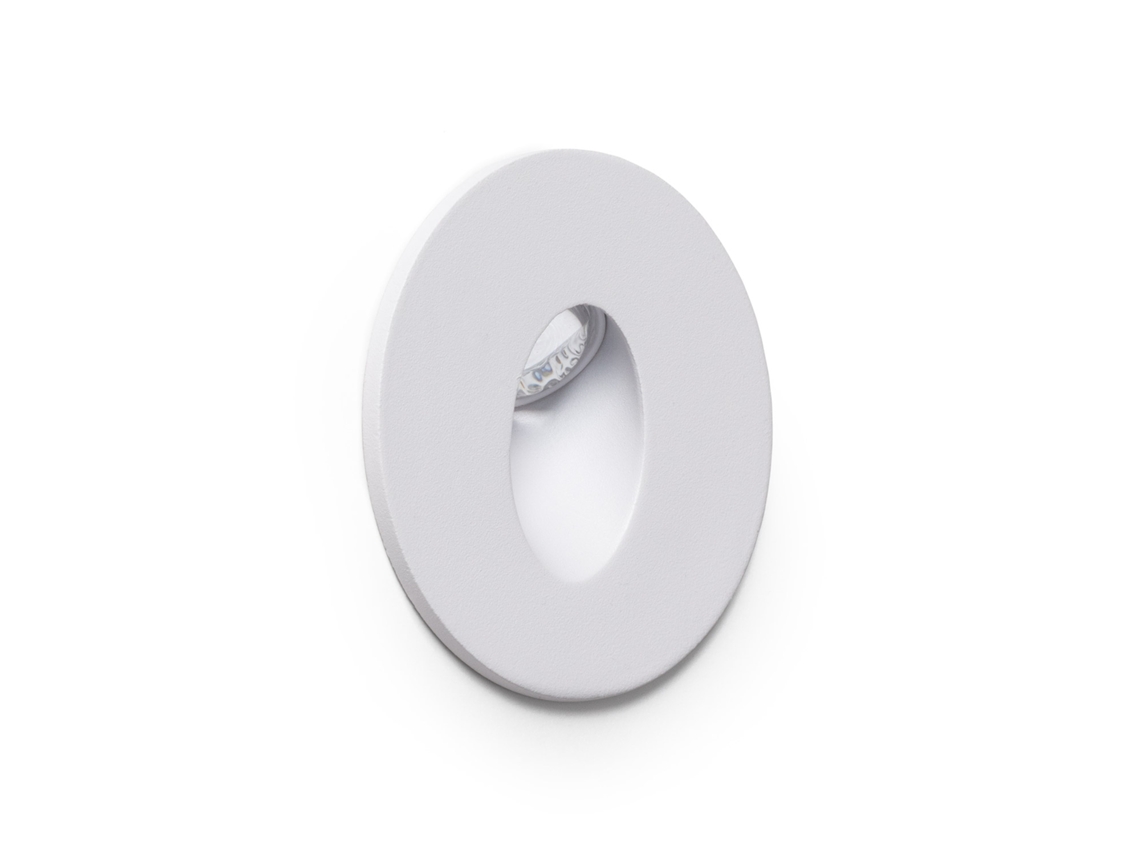 Baliza Led Encastrável Circular Em Alumínio Para Parede Adam 3000k Branco Branco Quente
