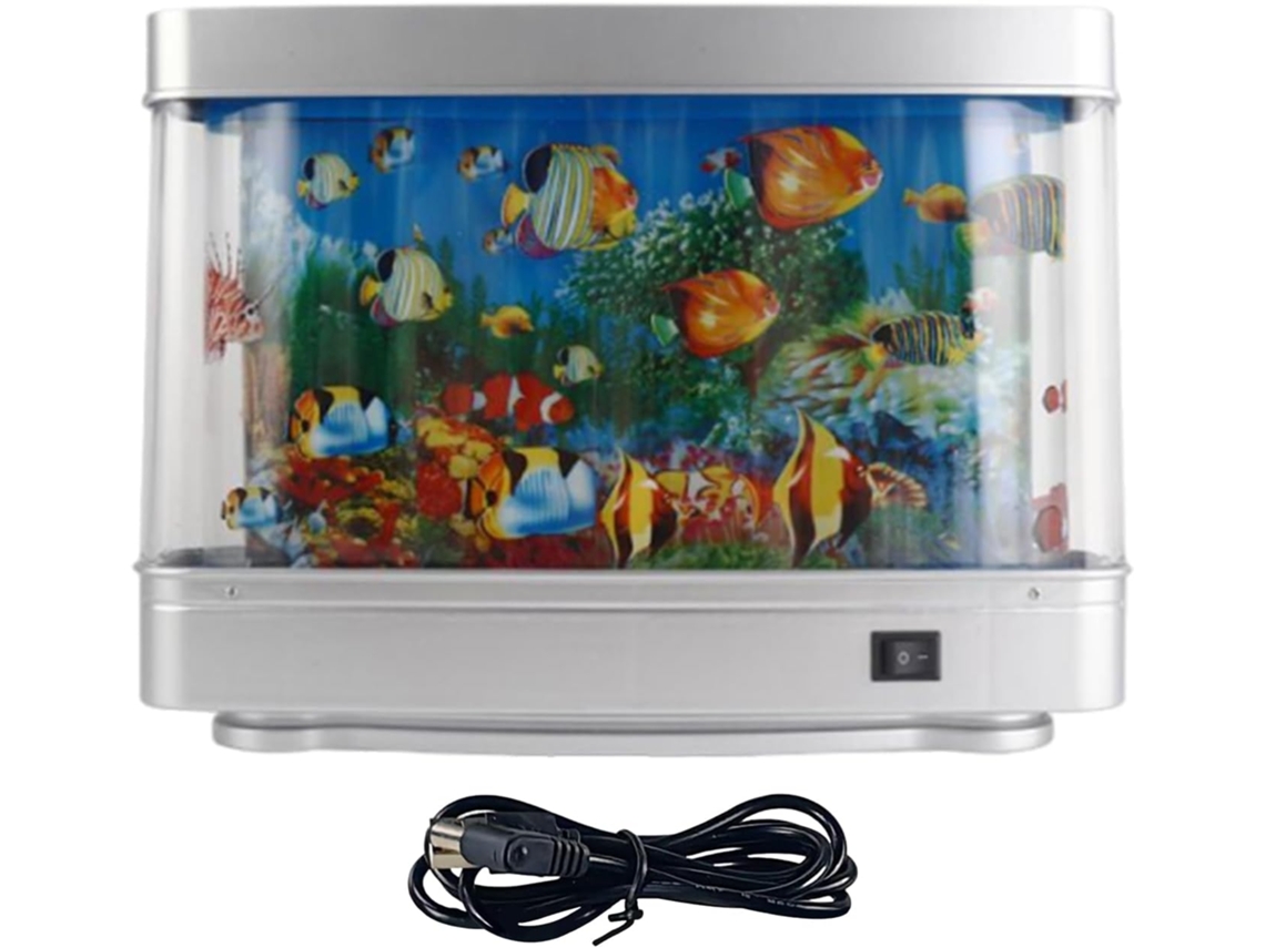 Aquário artificial falso com peixes em movimento
