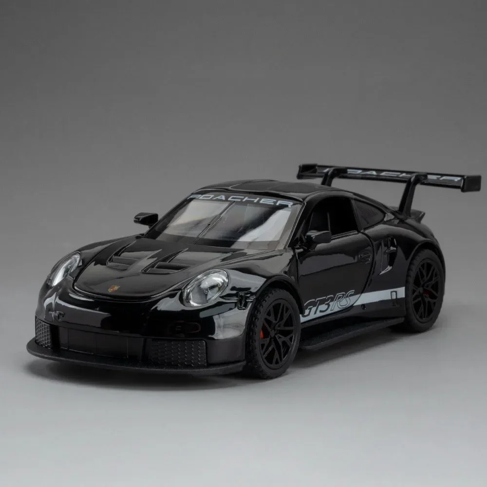 (rs Black) Miniatura De Carro Esportivo Em Escala 1:32, Com Portas Que Abrem, Luzes E Efeitos Sonoros, Item De Colecionador.