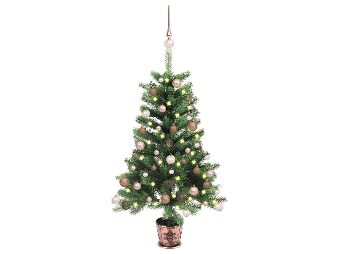 Vidaxl Árvore Natal Artificial Pré-iluminada C/ Bolas 65 Cm Verde