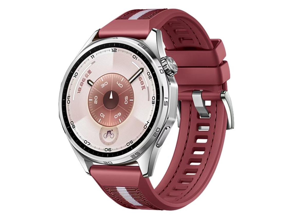 Bracelete para Huawei Watch Gt 6 / 5 / 4 Silicone e Nylon Trançado Vermelha XIAOMOYU (46mm)