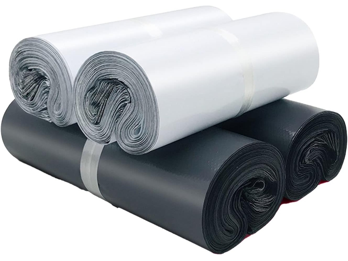 Pacote com 100 Sacolas Plásticas Cinzas para E-commerce, Impermeáveis e Resistentes a Rasgos, para 16,5 cm.