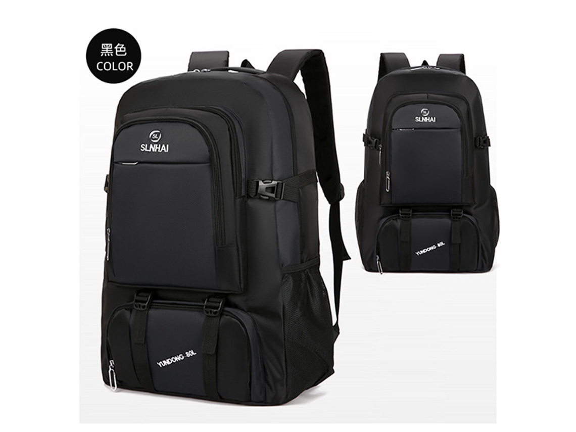 Mochila Grande E Espaçosa (preta), Ideal Para Caminhadas E Atividades Ao Ar Livre, Deslocamentos Diários E Viagens.