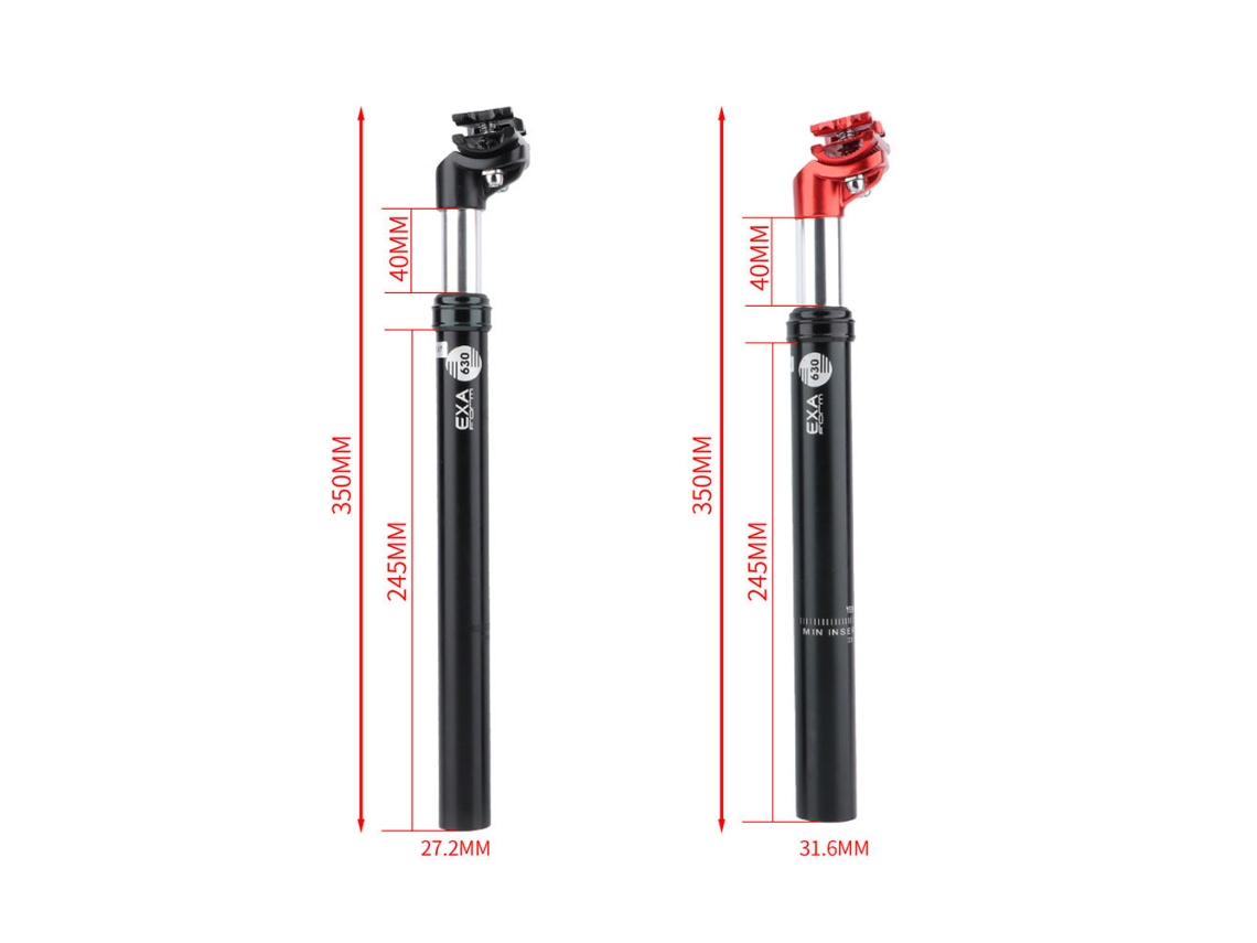 Poste de Selim com Amortecedor para Bicicleta Exa Óleo Alumínio 27.2/31.6mm