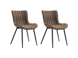 Conjunto 2 Cadeiras Jantar Modernas Tufadas para Sala e Quarto, Marrom