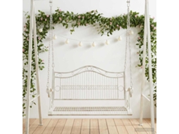 Vidaxl Banco De Balanço Aço 115 X 61 X 63 Cm Branco Antigo