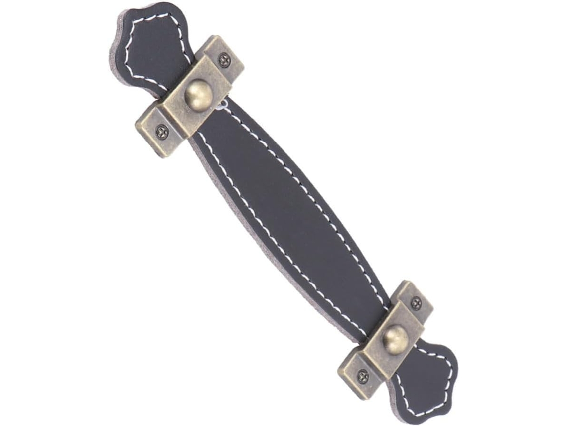 Puxador De Armário Alasum Estilo Vintage Em Couro Preto, Liga De Zinco, Fácil De Instalar Para Móveis