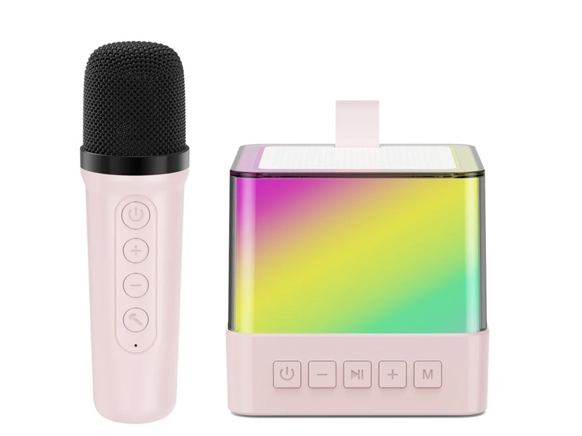 Mini Máquina De Karaokê Para Crianças E Adultos Conjunto Portátil De Alto Falante De Karaokê Bluetooth Com 1 Microfone Sem Fio E Luzes Rgb Yizhood