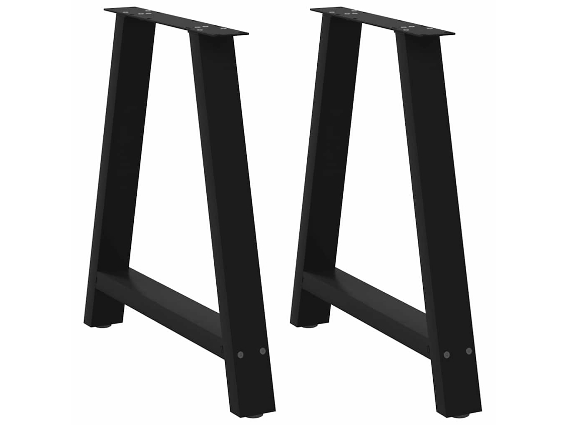 Vidaxl Pés Para Mesa De Jantar Em Formato A, 2 Peças, Preto, 80x (72-73) Cm, Aço